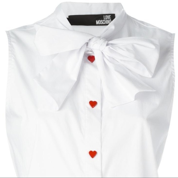 NWT MOSCHINO BOUTIQUE Button-up Hearts Bow Collar - Picture 2 of 7